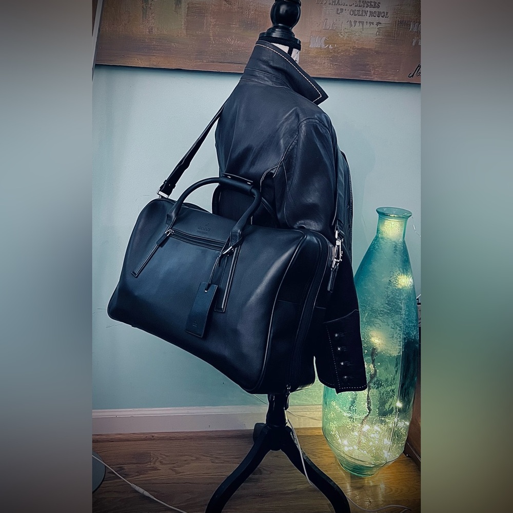 Gucci-2Way/NiorBlk/SoftCalfskin/Silver/Weekender/travel bag/DB/ZoomPics🤩